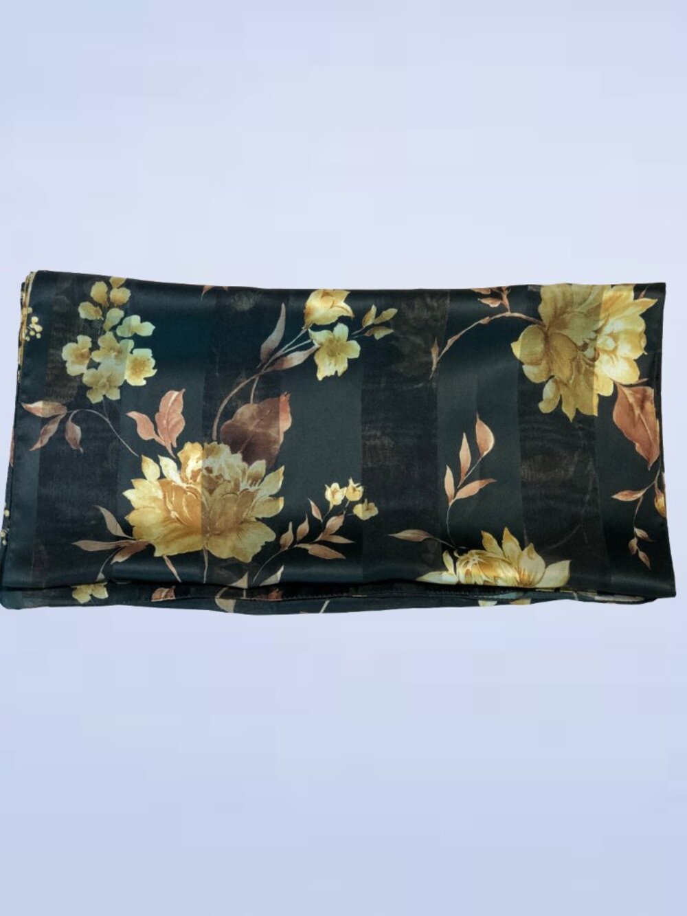 Vintage Echo Design Italian Green Floral Polyester Scarf